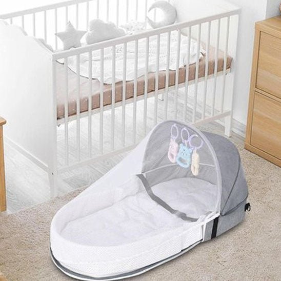 lit de voyage bebe gris cocon