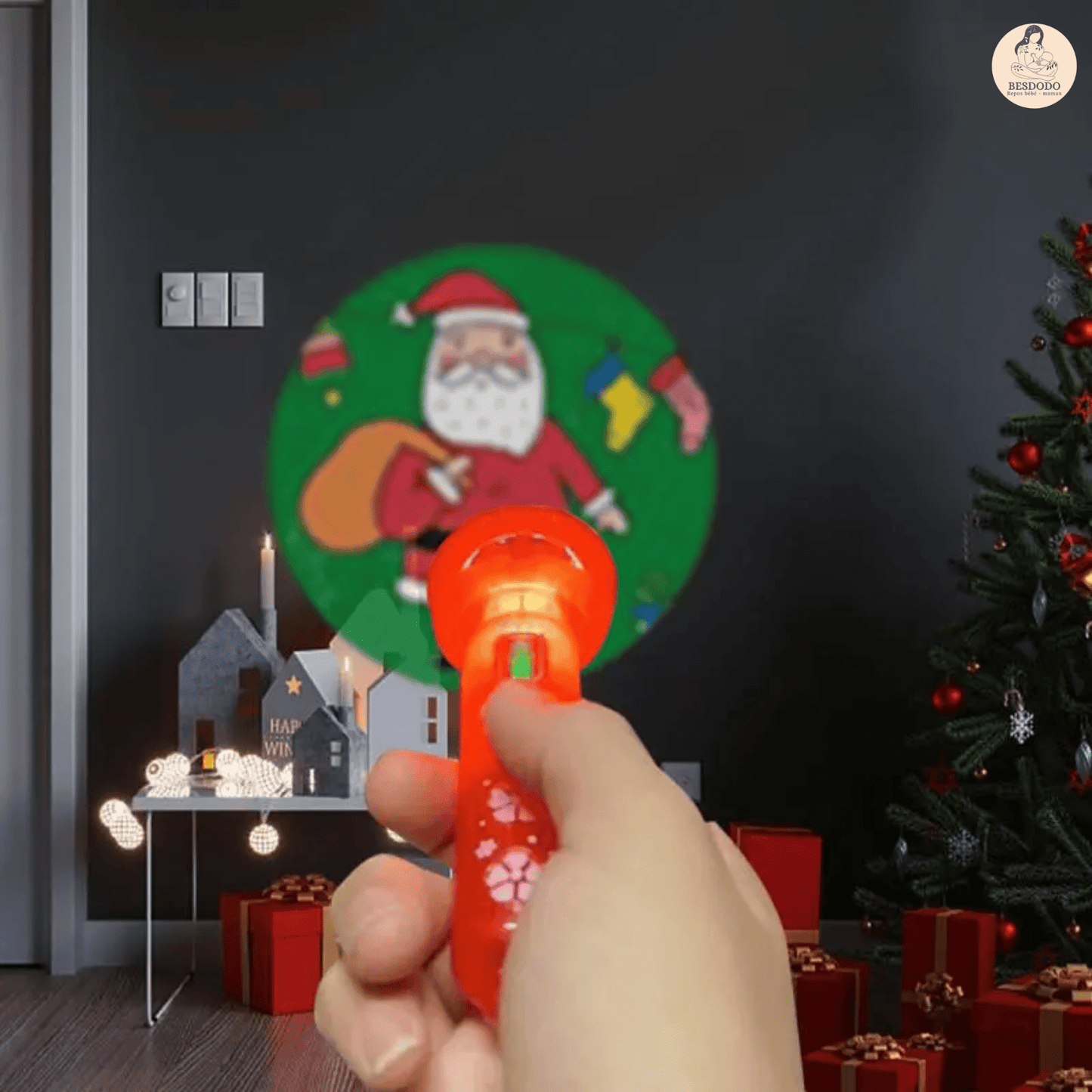 veilleuse bebe projection plafond papa noel