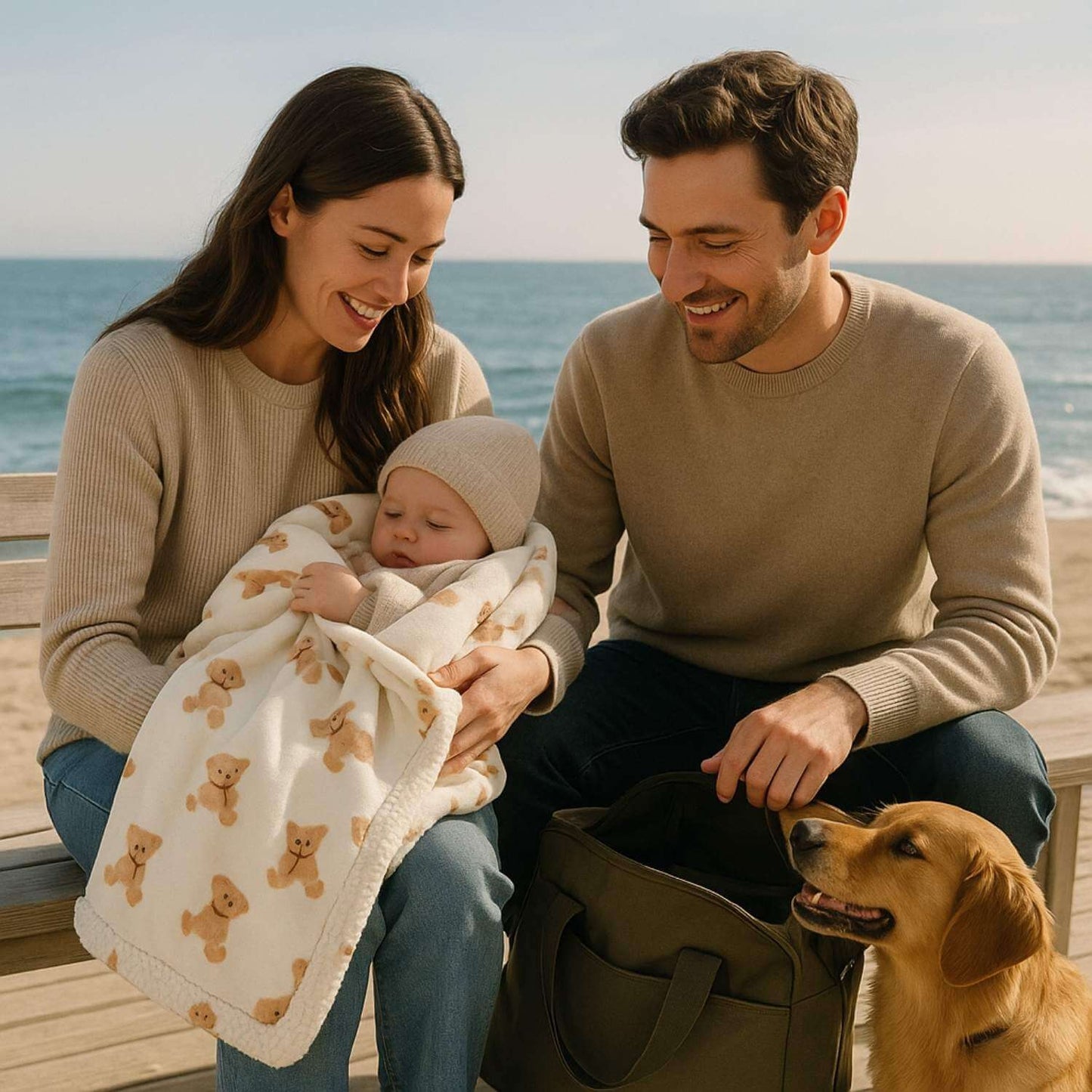 balade mer famille couverture bebe chaude dasy