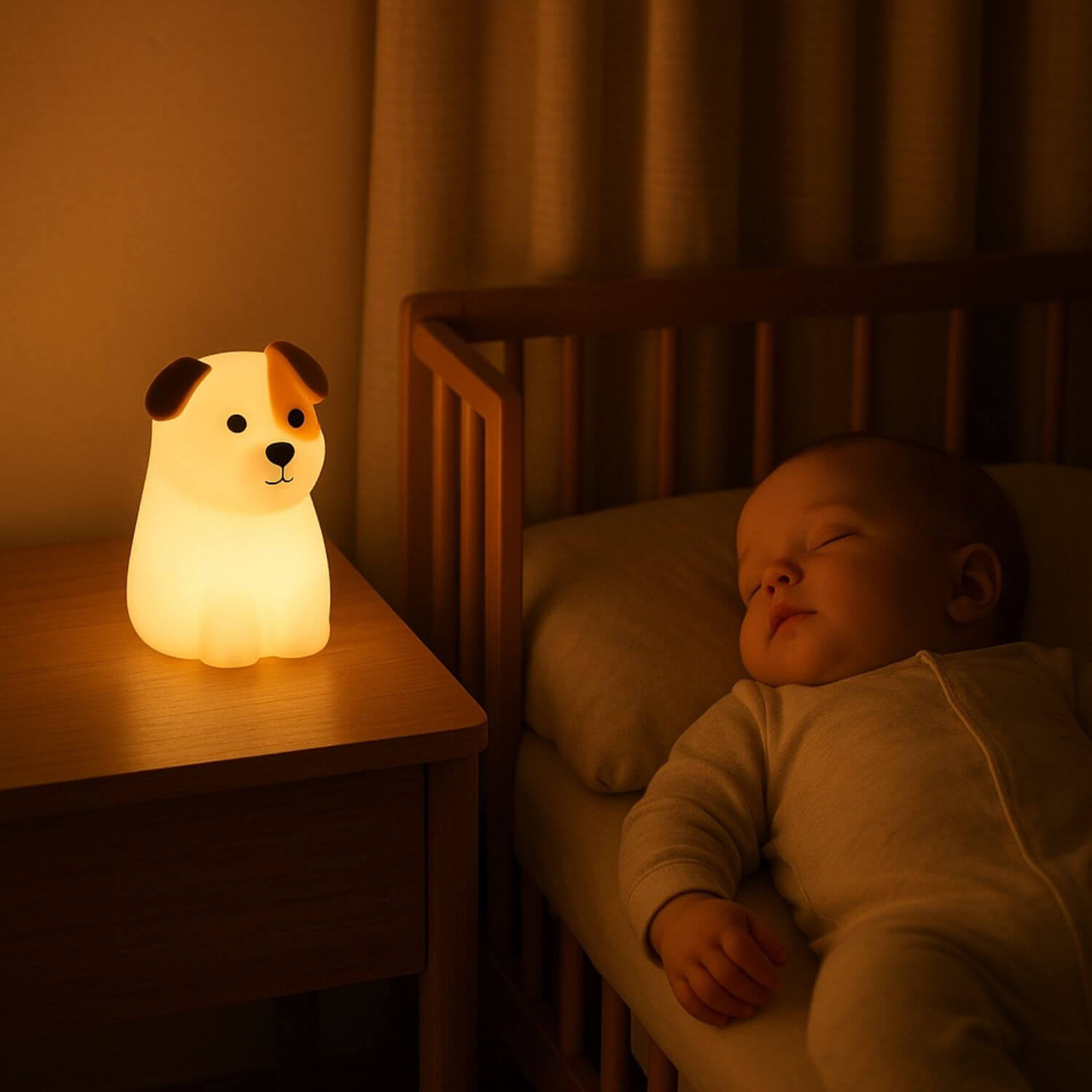 bebe dort veilleuse enfant chien poppi