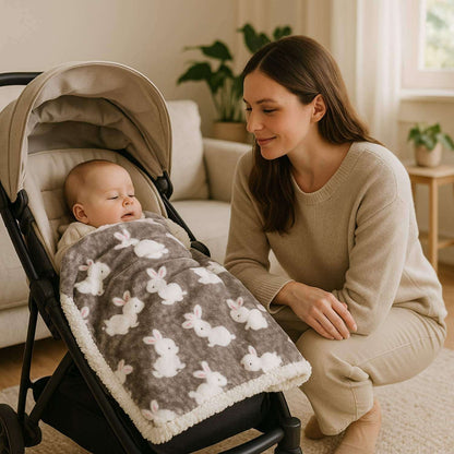 bebe poussette maman couverture bebe dasy lapins