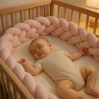 bebe securite tresse de lit monochrome rose