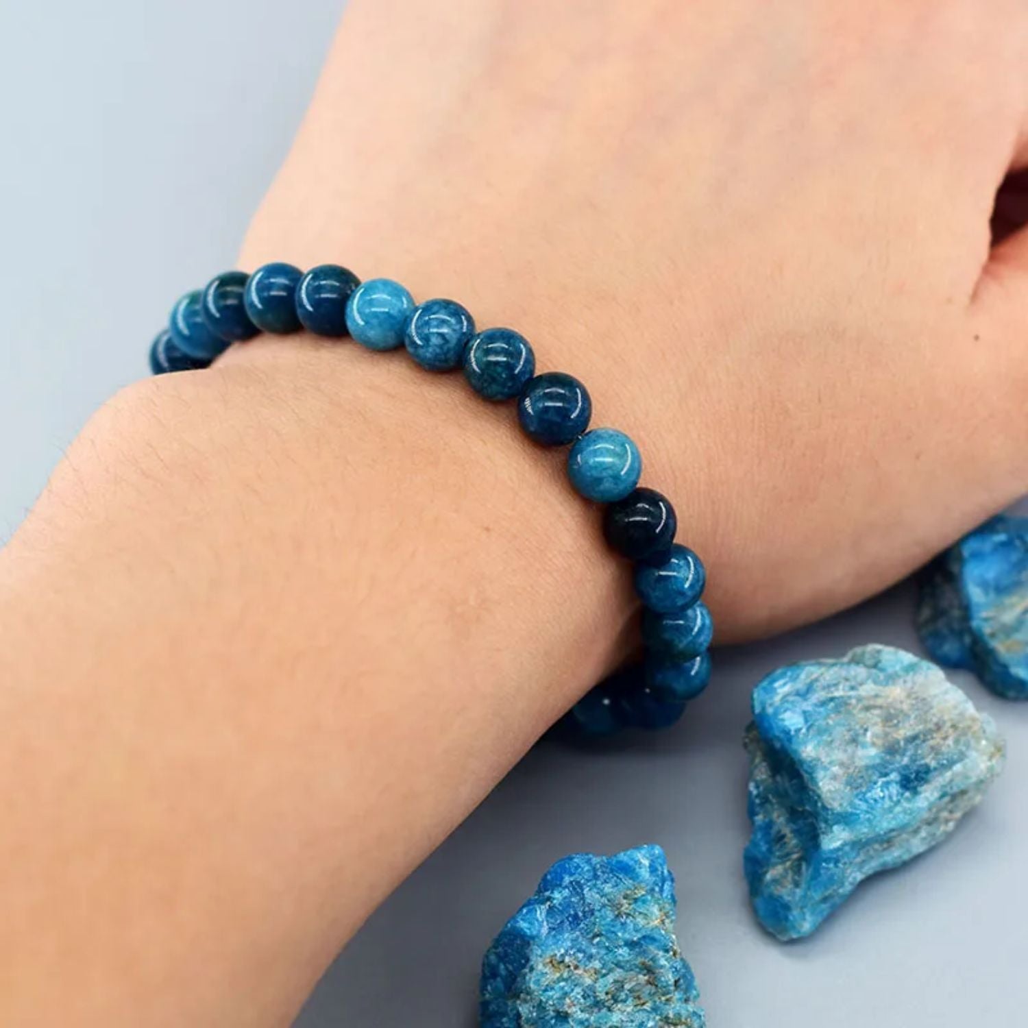 cadeau maman bracelet apatite bleue equilibre