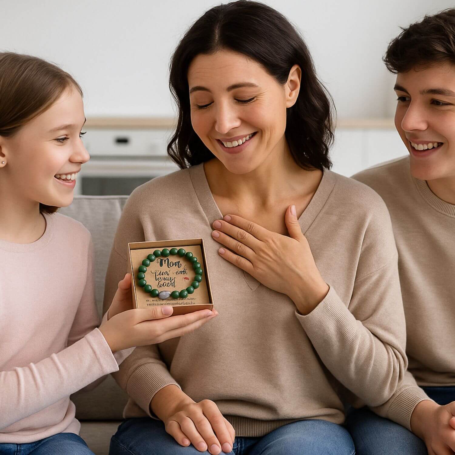 cadeau maman enfants heureux bracelet merci