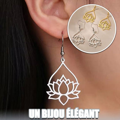 Cadeau Maman Boucle d'Oreille LotusZen™ : Élégance et Spiritualité Réunies Besdodo