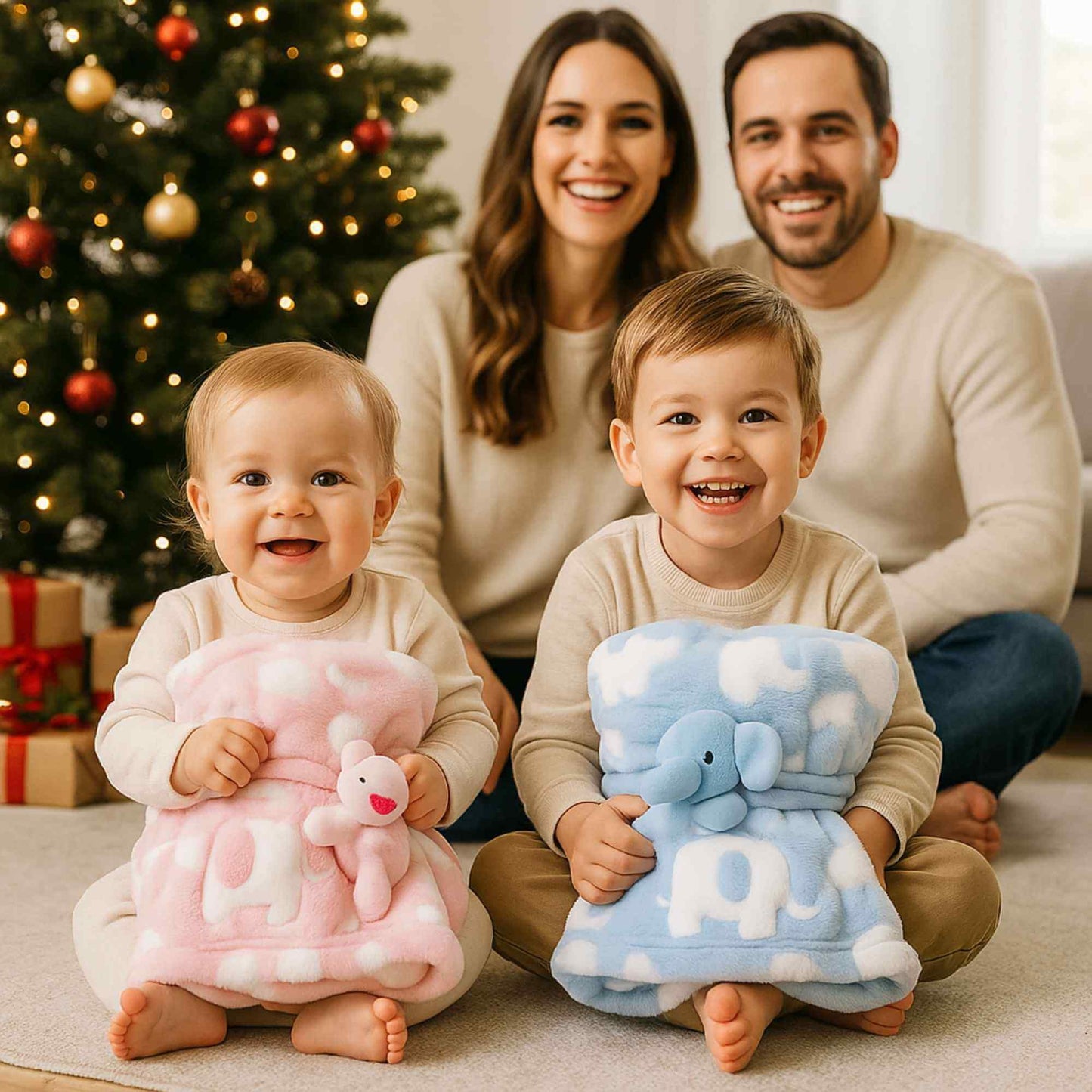 cadeau noel utile couverture bebe elephant douce