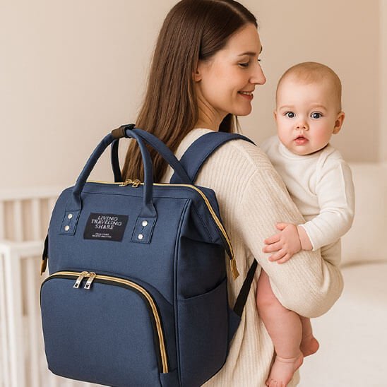 cadeau pour jeune maman sac a langer bleu dune
