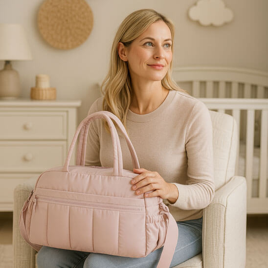 cadeau pour jeune maman sac a langer rose naya
