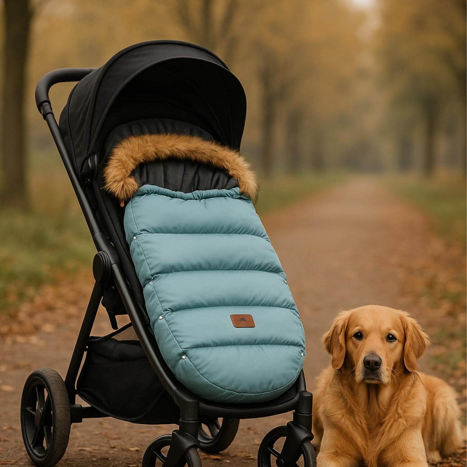 chanceliere pour poussette coupe vent bleue