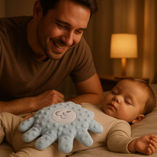 coussin bebe apaisant papa content