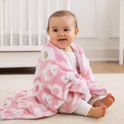couverture bebe elephant dumbie rose