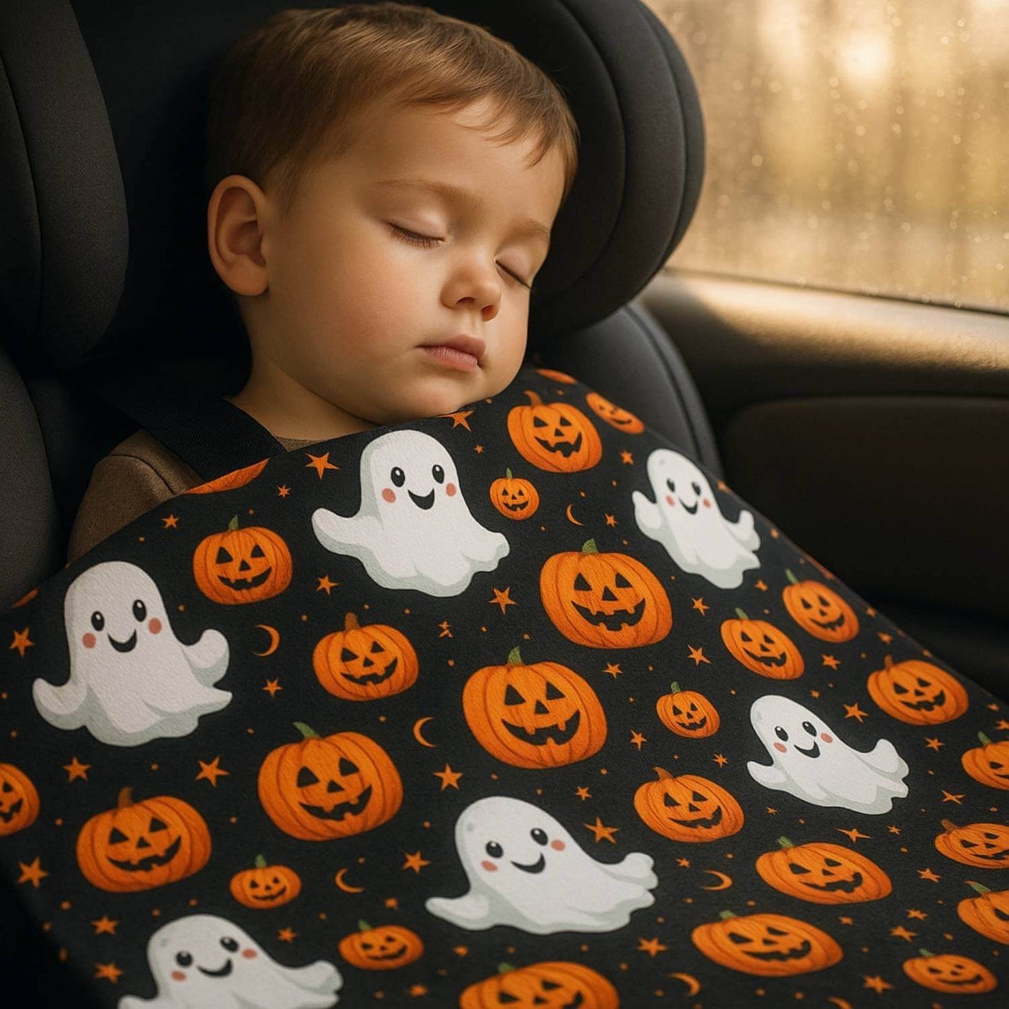 couverture bebe halloween enfant dort voiture