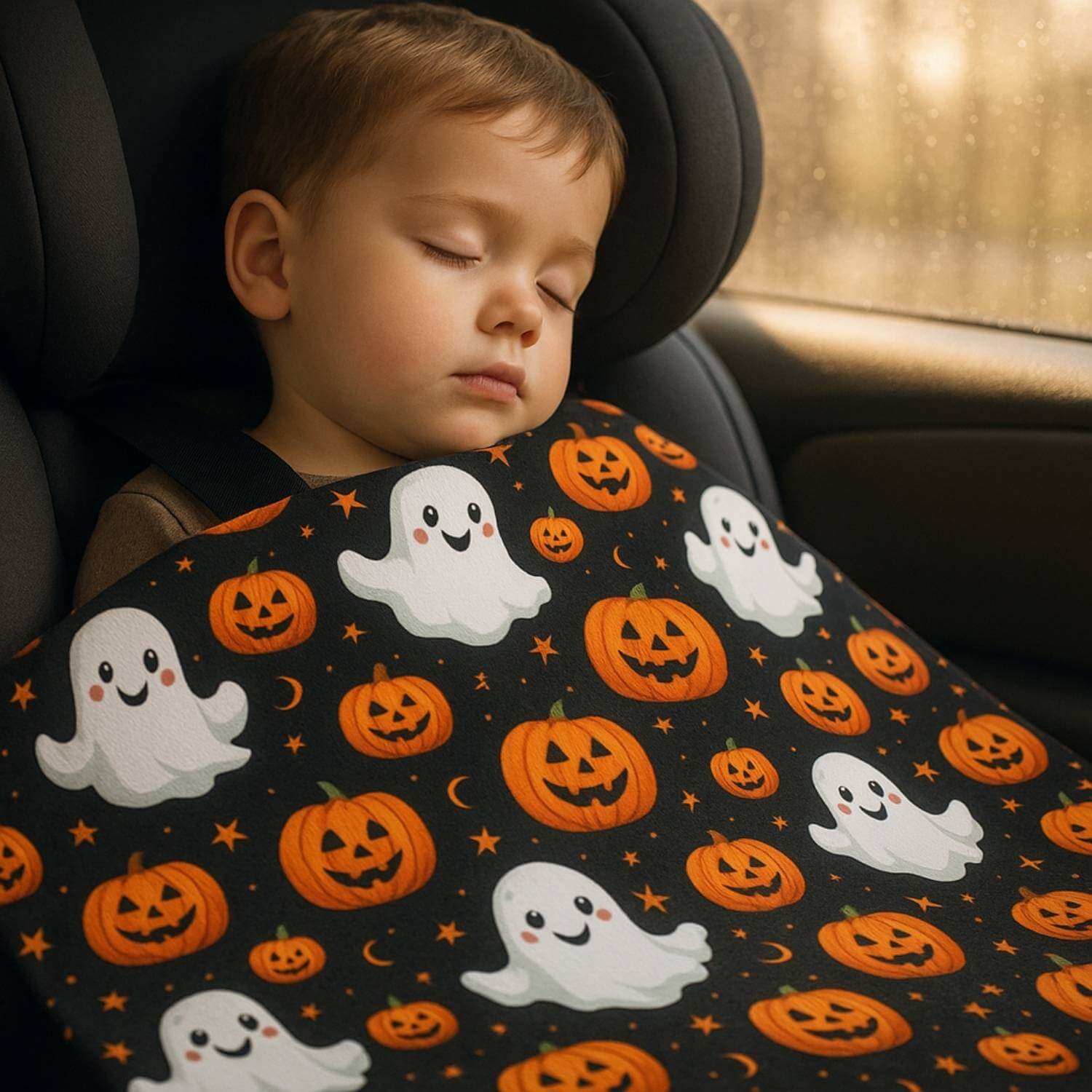 couverture bebe halloween enfant dort voiture