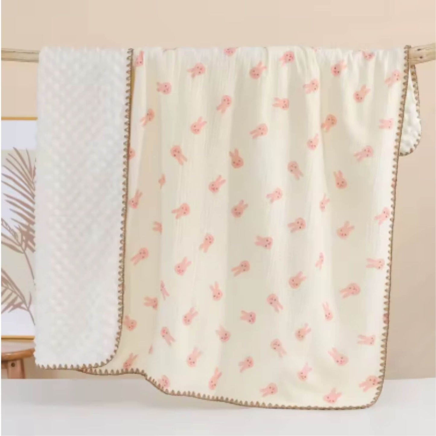 couverture bebe liliou lapin rose
