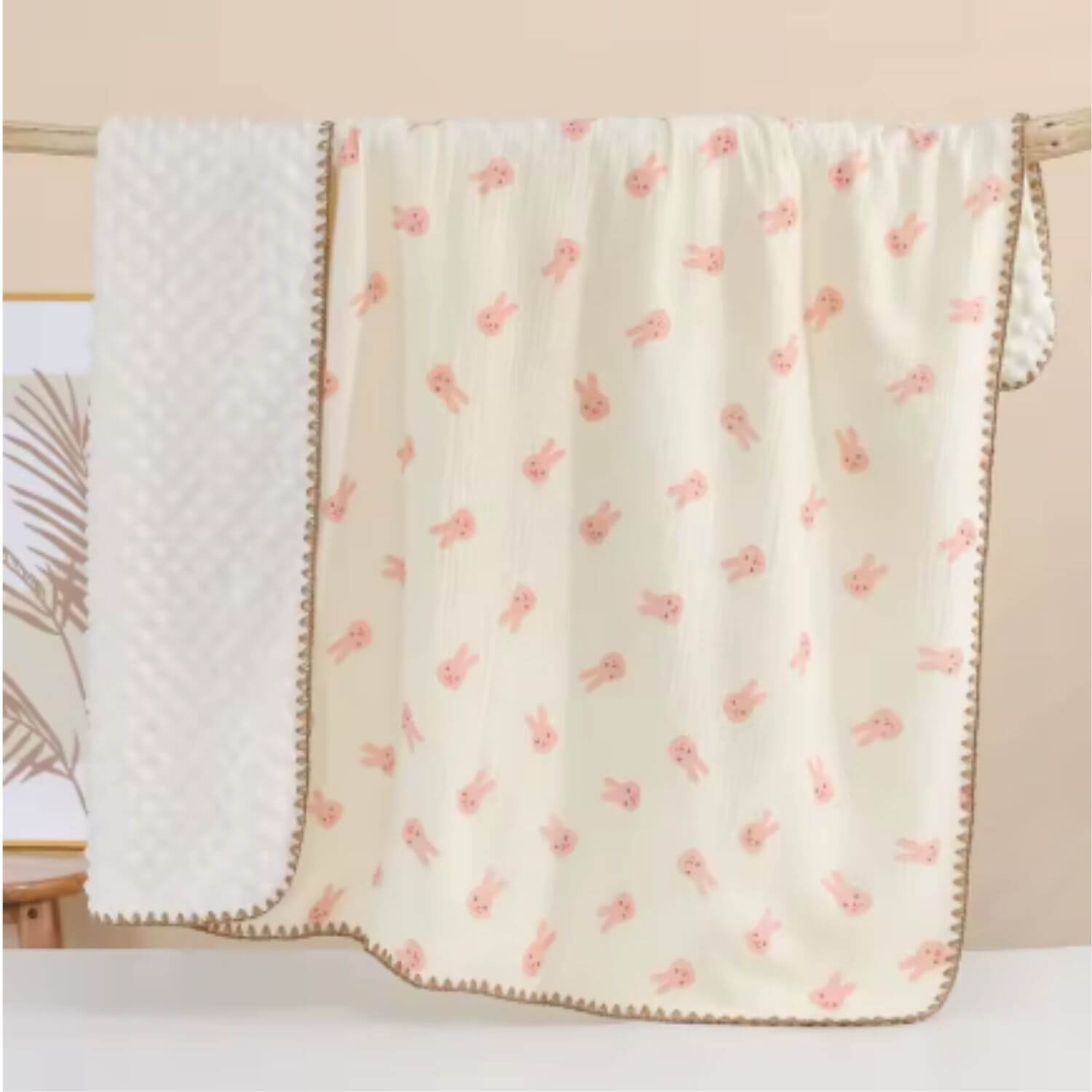 couverture bebe liliou lapin rose