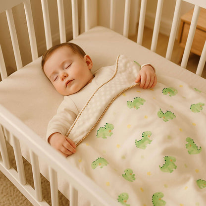 enfant dort couverture bebe dinosaures