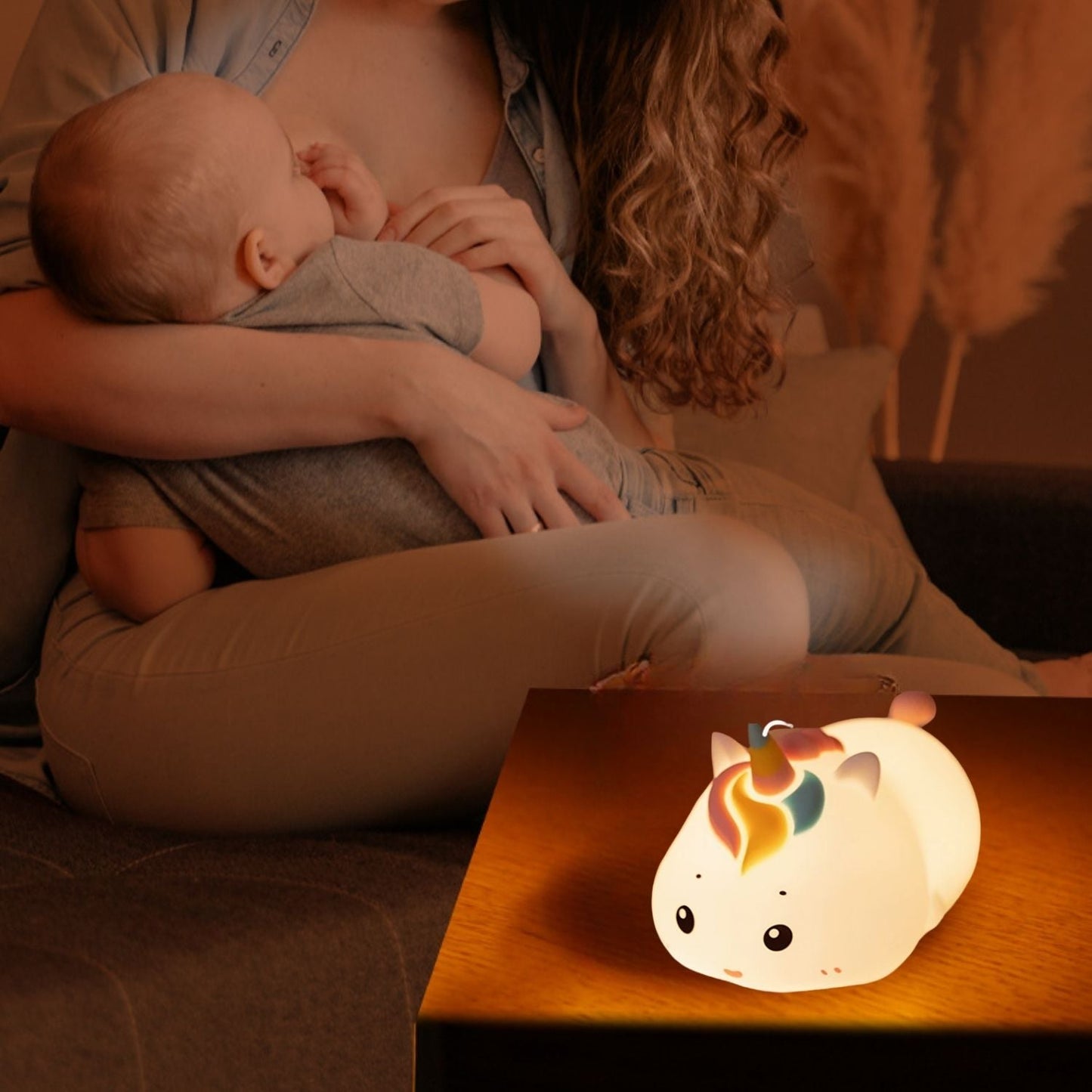maman allaite veilleuse bebe licorne magique