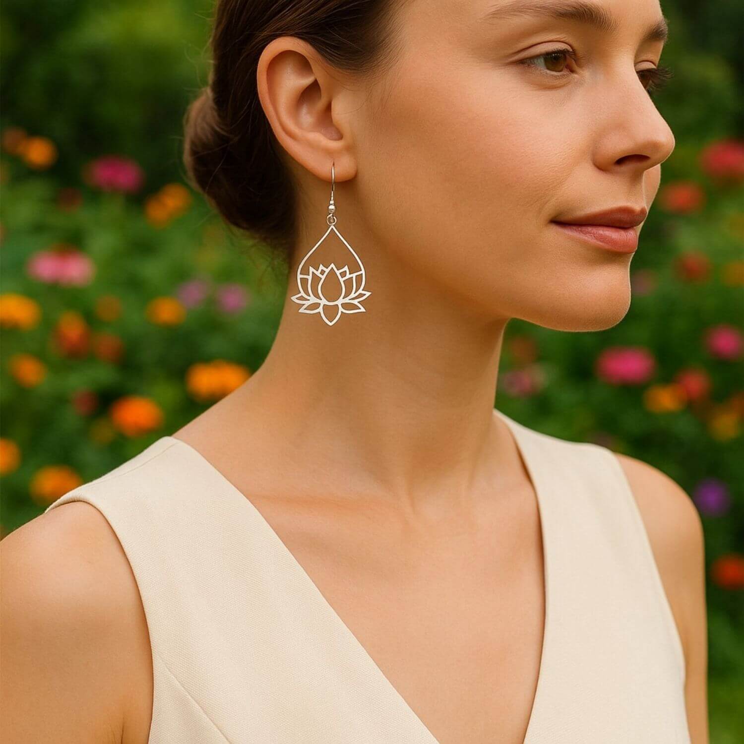 maman heureuse cadeau maman boucles oreille lotus