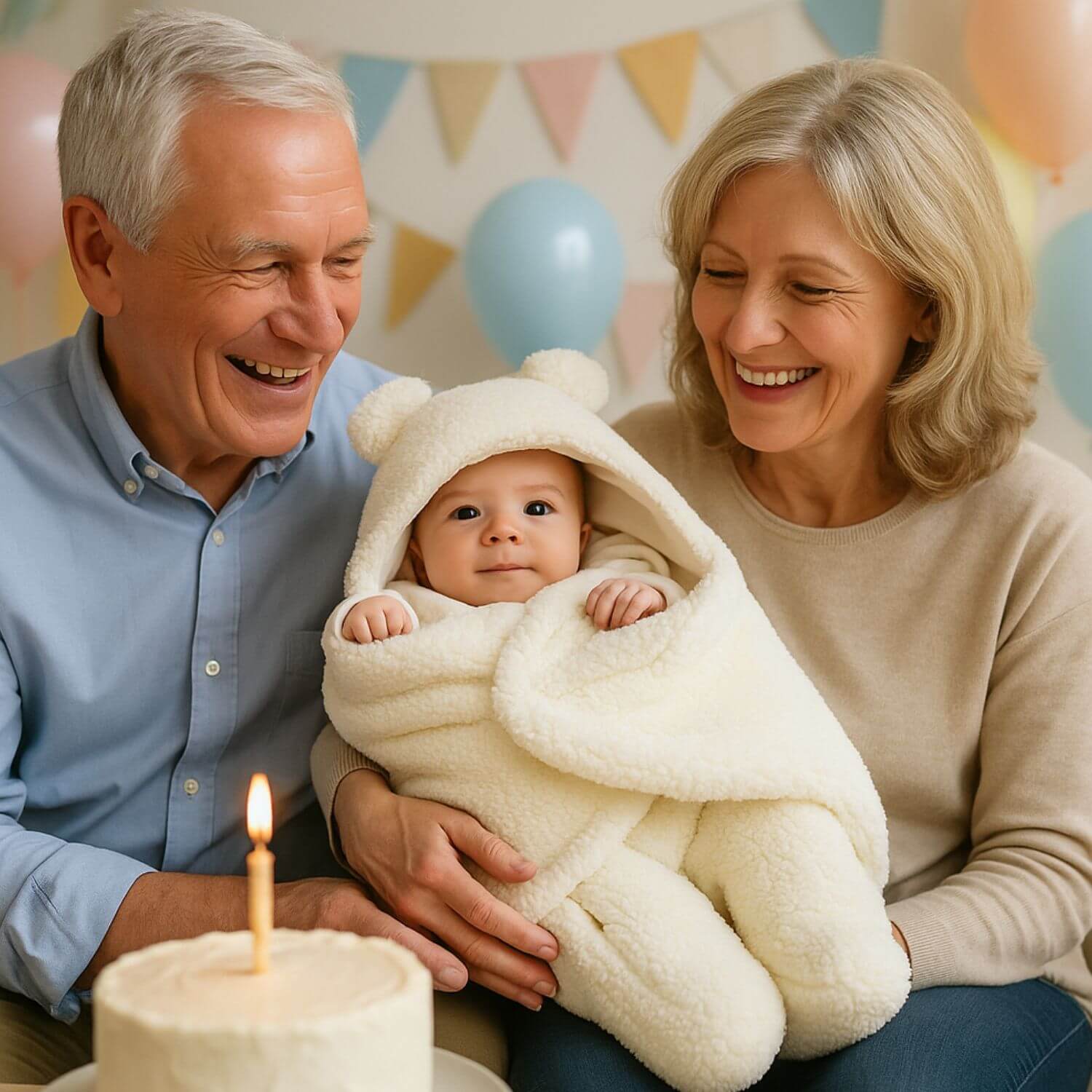 nid dange blanc bebe grands parents