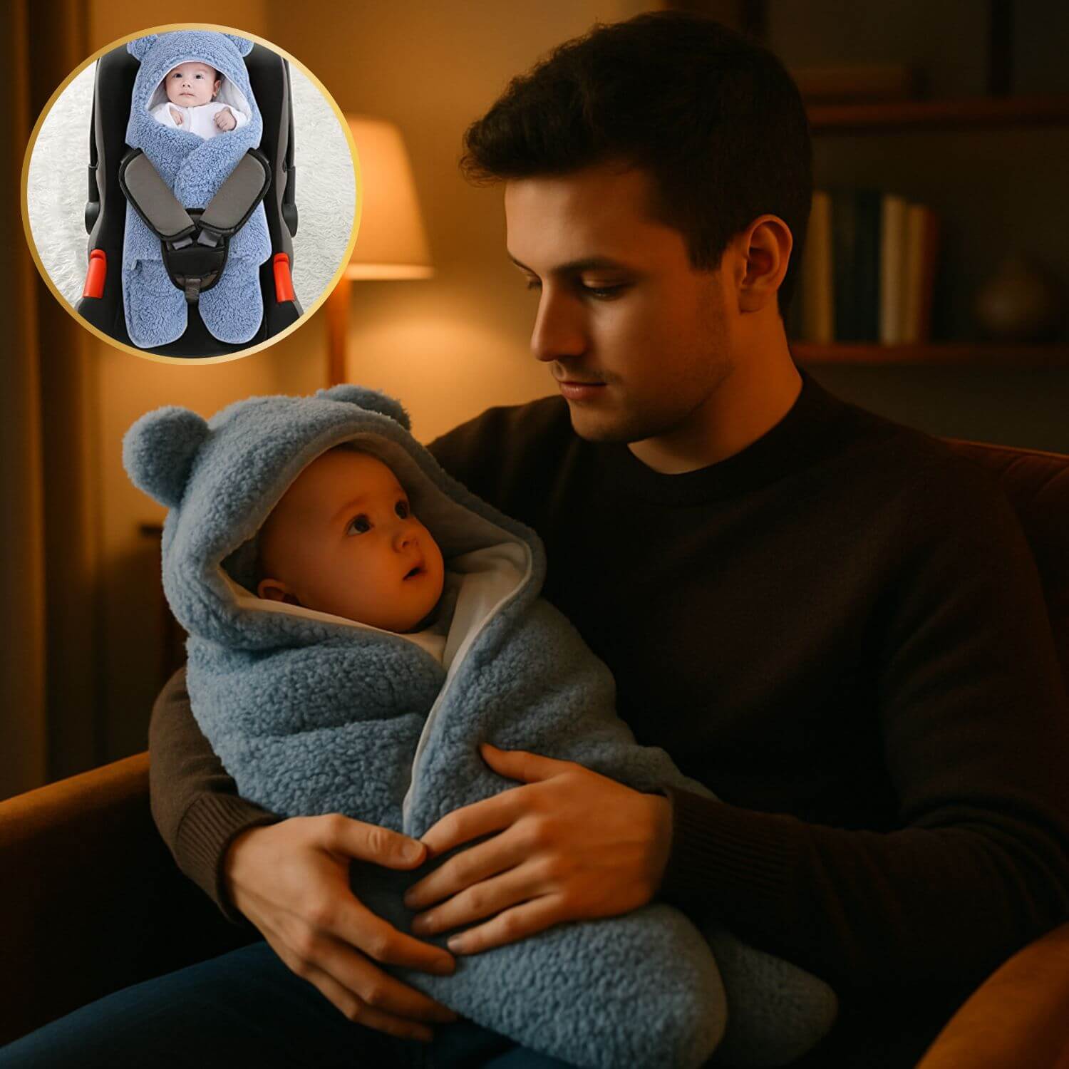 nid dange bleu papa porte bebe