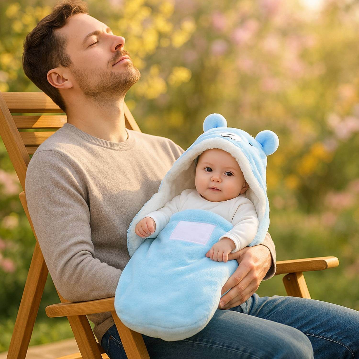 papa bebe nid dange bebe doux calin