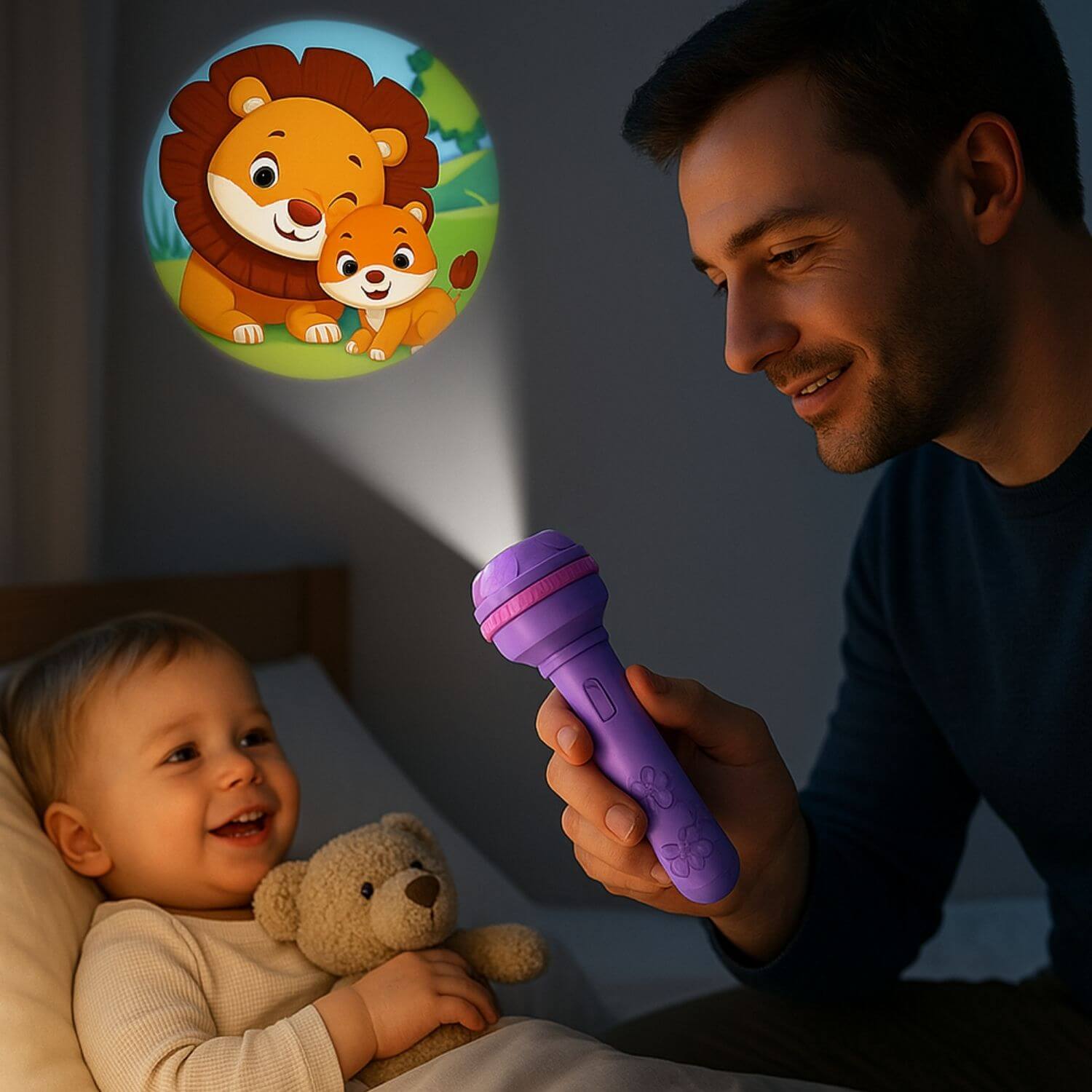 VEILLEUSE BEBE PROJECTION PLAFOND ǀ Flash light™ Besdodo