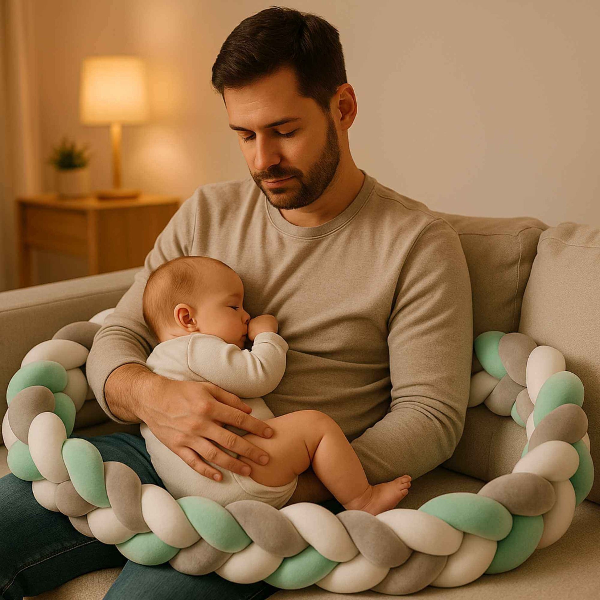 tresse de lit bebe coussin polyvalent