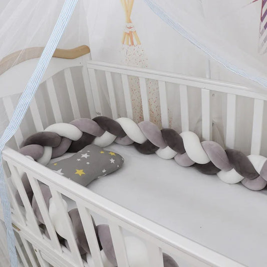 tresse de lit bebe grise douce