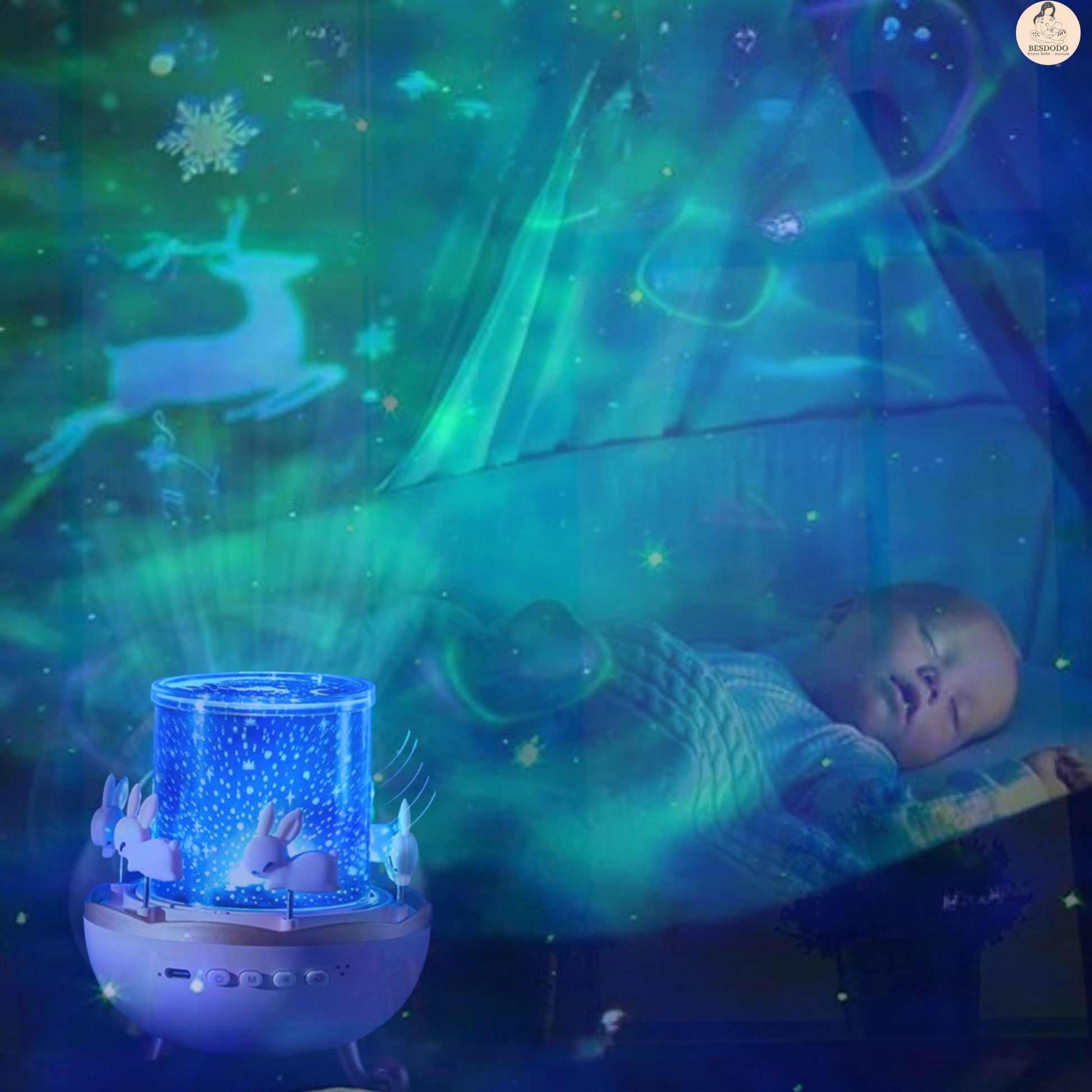 Veilleuse bébé, veilleuses de nuit avec projection au plafond : adbb