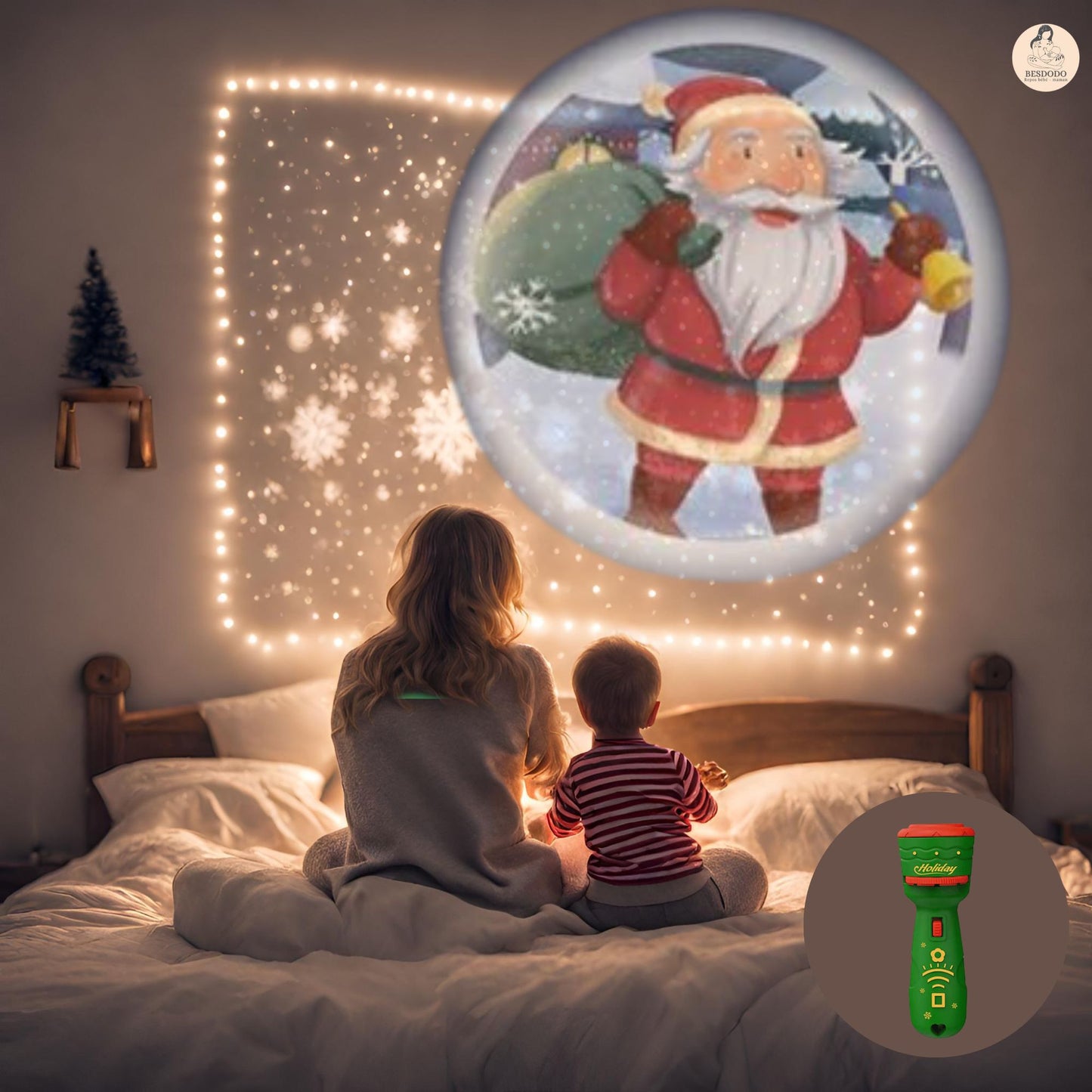 Veilleuse bebe projection plafond ǀ Lumi Noel™ Besdodo