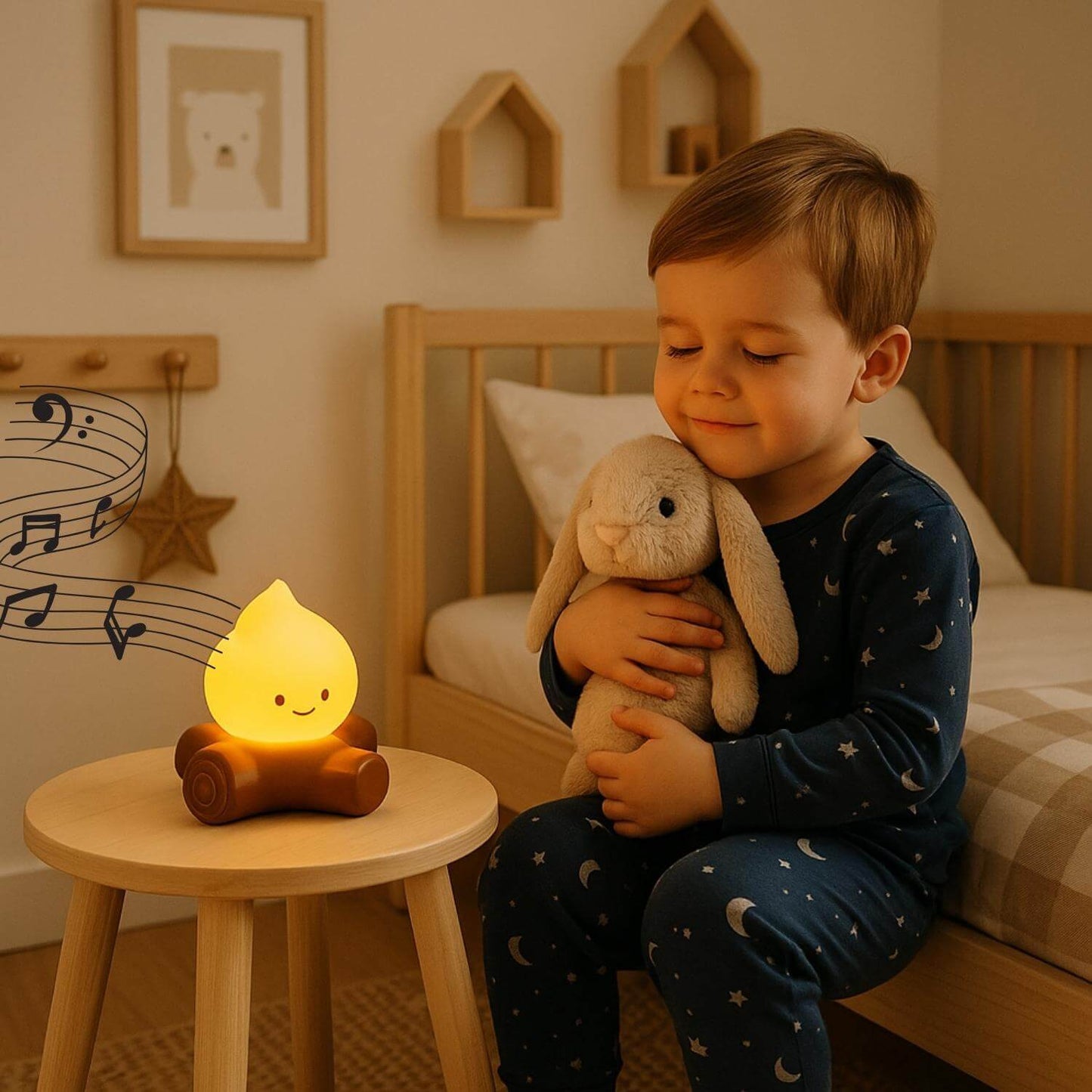 veilleuse bruit blanc flamme enfant paisible relaxation