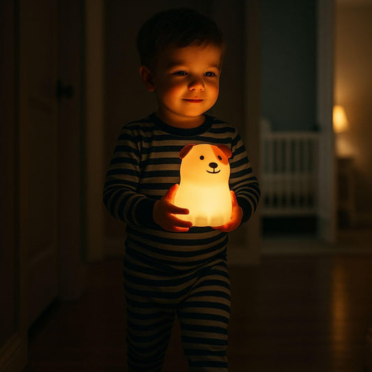 veilleuse enfant chien poppi securite deplacements nocturnes